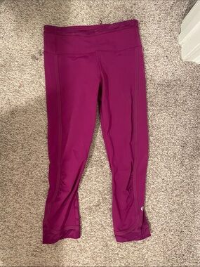 Lululemon purple camo crop leggings size 2